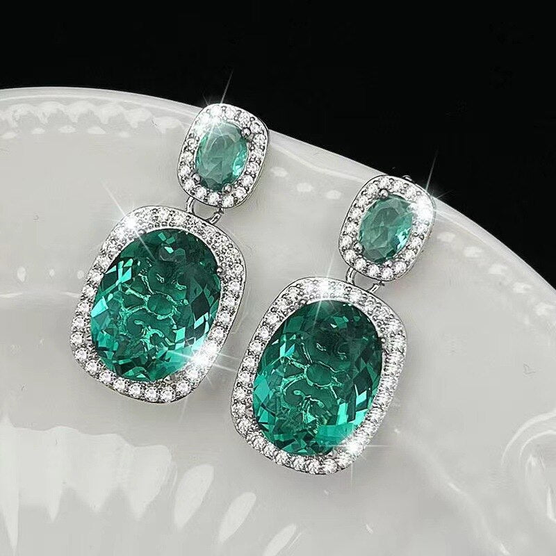 Emerald Green Crystal Jewelry Set YongxiJewelry 2