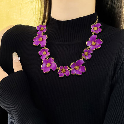 Enamel Blossom Necklace YongxiJewelry  5