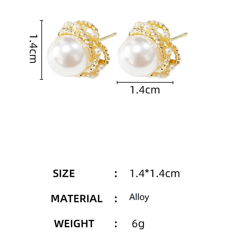 Exquisite Pearl Cluster Stud Earrings YongxiJewelry 8