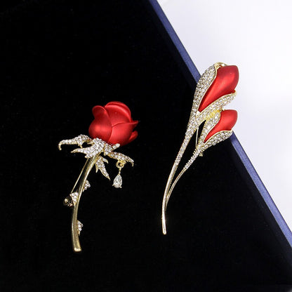 Exquisite Rhinestones Rose Brooch YongxiJewelry