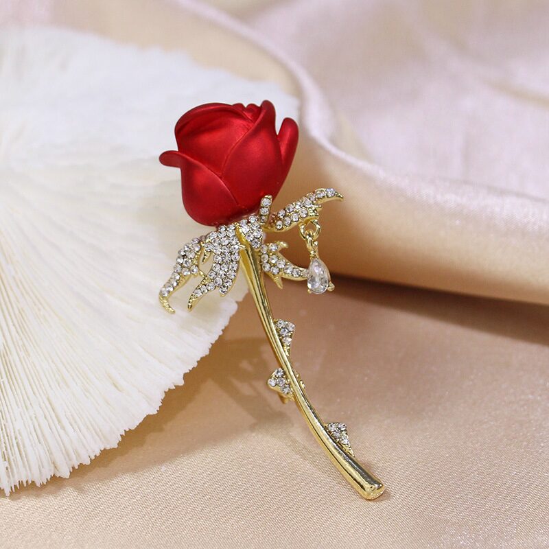 Exquisite Rhinestones Rose Brooch YongxiJewelry 1