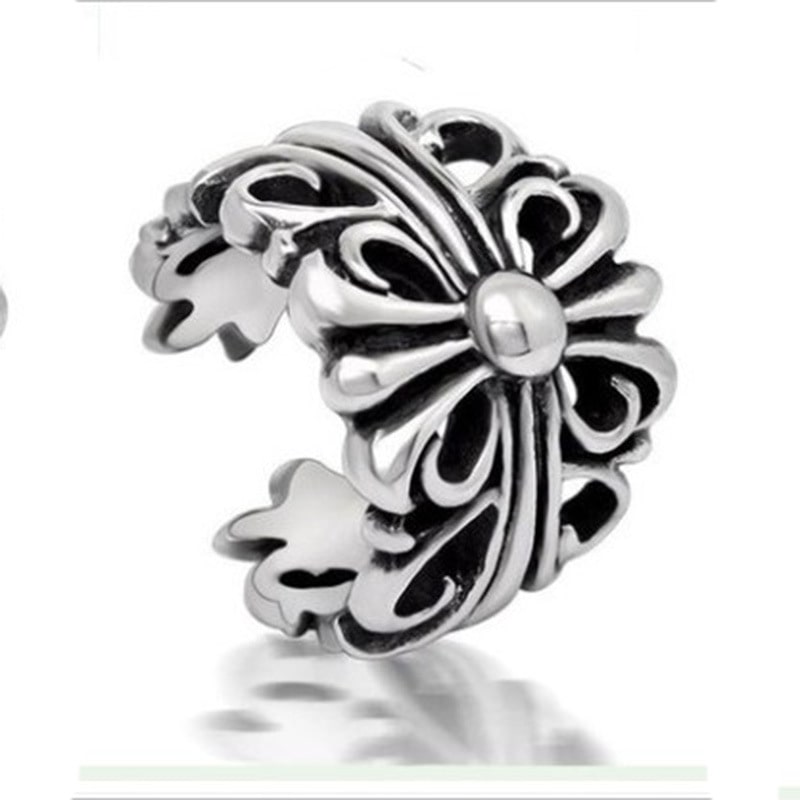 Fashion Sterling Silver Floral Band Ring 3