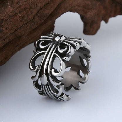 Fashion Sterling Silver Floral Band Ring 5