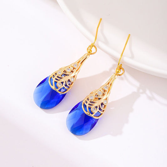 Filigree Drop Earrings YongxiJewelry blue