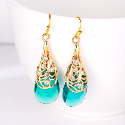 Filigree Drop Earrings YongxiJewelry green