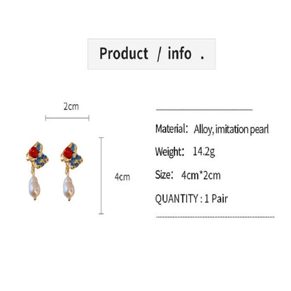 Floral Pearl Drop Earrings YongxiJewelry 7