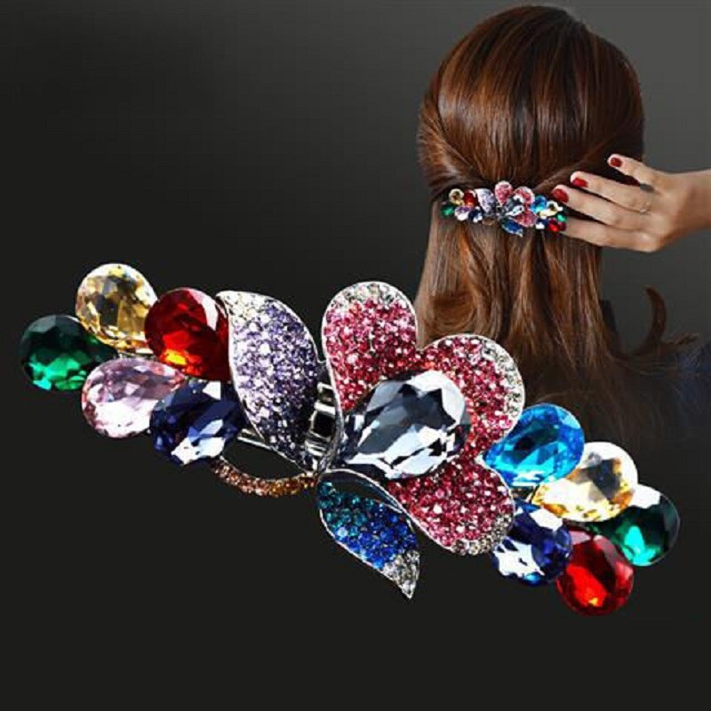 Floral Rhinestone  Hairpin YongxiJewelry multicolor