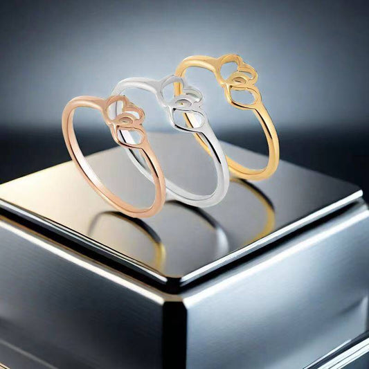Folded Two Hearts Gold And Silver Rings YongxiJewelry  1