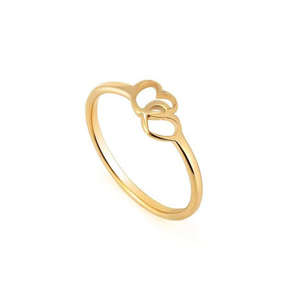 Folded Two Hearts Gold And Silver Rings YongxiJewelry  gold