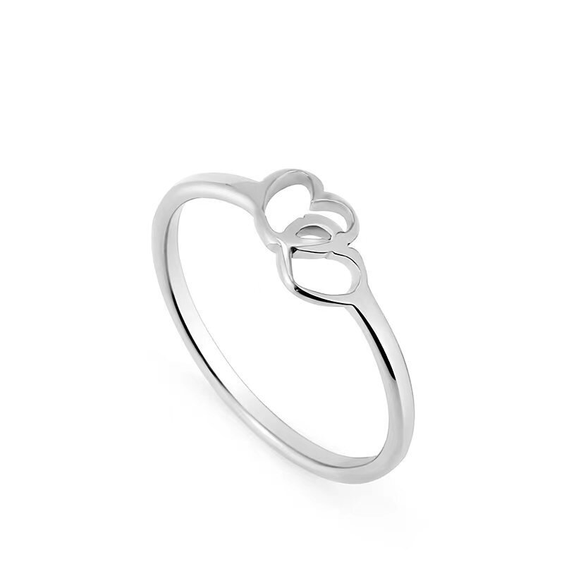 Folded Two Hearts Gold And Silver Rings YongxiJewelry  silver