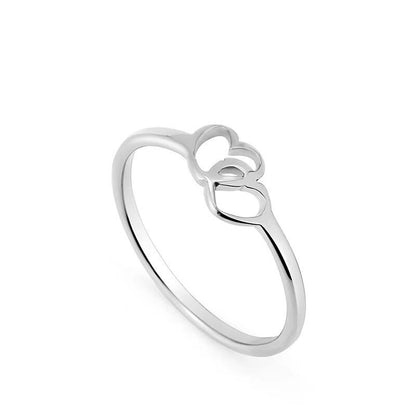 Folded Two Hearts Gold And Silver Rings YongxiJewelry  silver