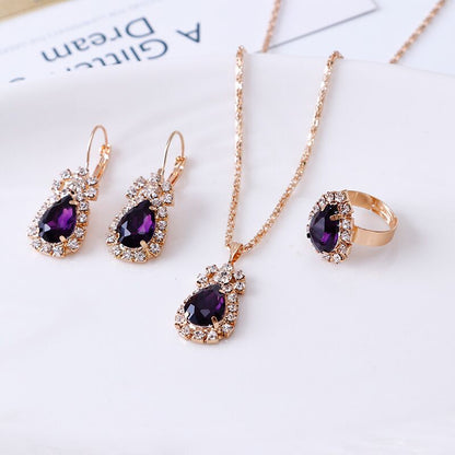 Gemstone Gold Jewelry Set YongxiJewelry Purple