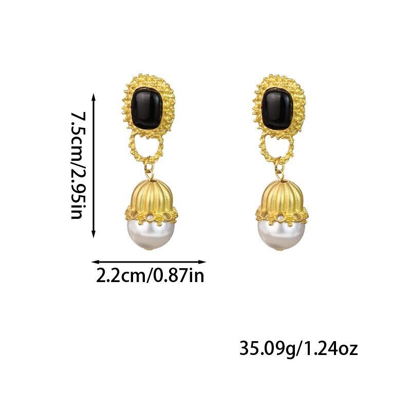 Gold-Plated Pearl Drop Earrings YongxiJewelry 4