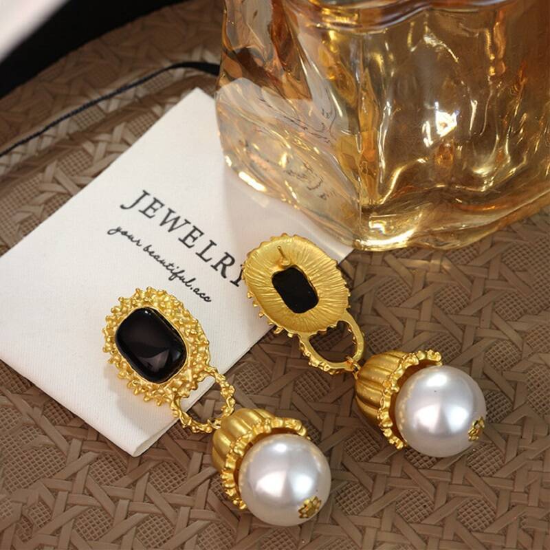 Gold-Plated Pearl Drop Earrings YongxiJewelry 6