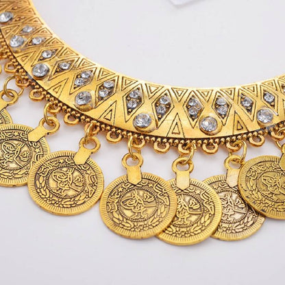 Gold-Tone Crescent Earrings And Necklace Set YongxiJewelry 5