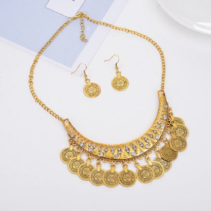 Gold-Tone Crescent Earrings And Necklace Set YongxiJewelry 6