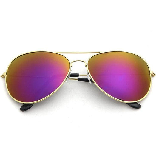 Gradient Sunglasses Gold-framed fuchsia lenses YongxiJewelry