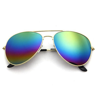 Gradient Sunglasses Gold-framed multicolored lenses YongxiJewelry