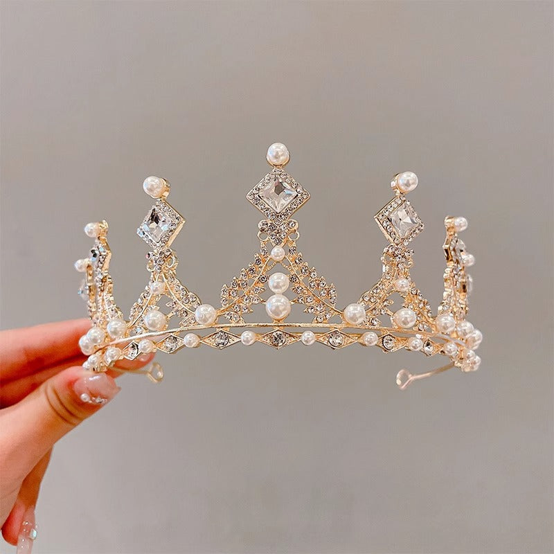 Golden 3-Dimensional Pearl Crown YongxiJewelry
