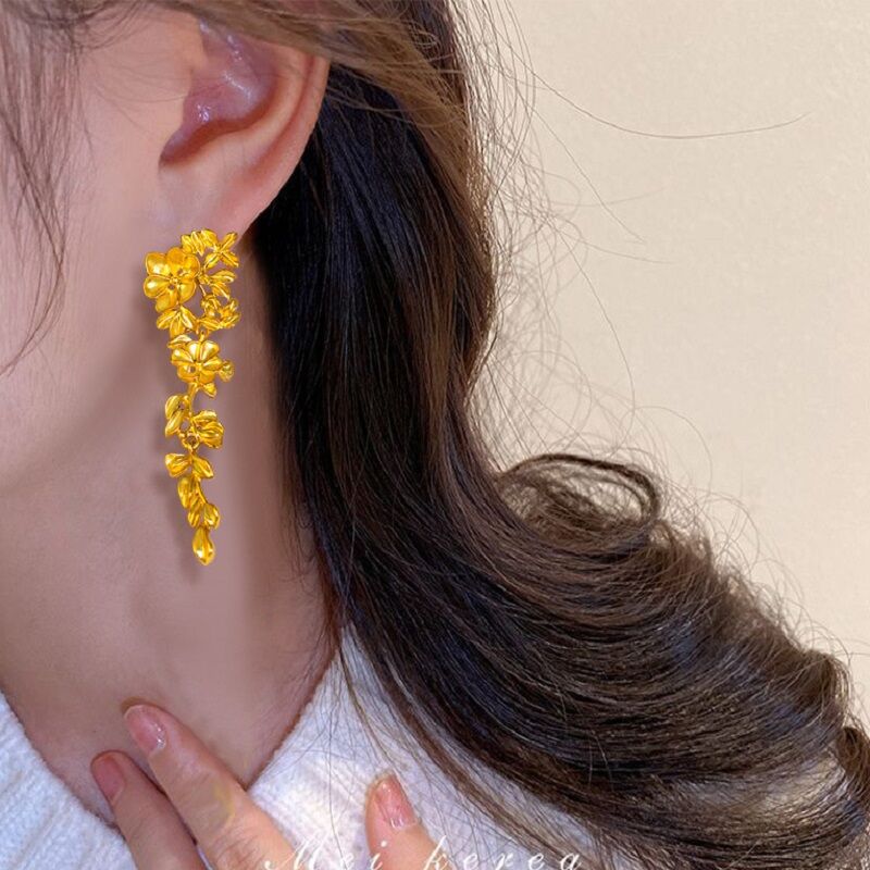 Golden Blossom Earrings YongxiJewelry 2