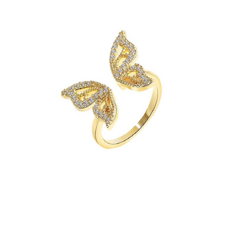 Golden Butterfly Sparkle Ring YongxiJewelry 6