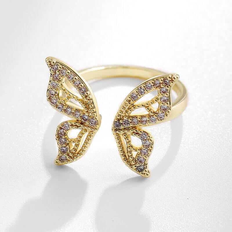 Golden Butterfly Sparkle Ring YongxiJewelry 8