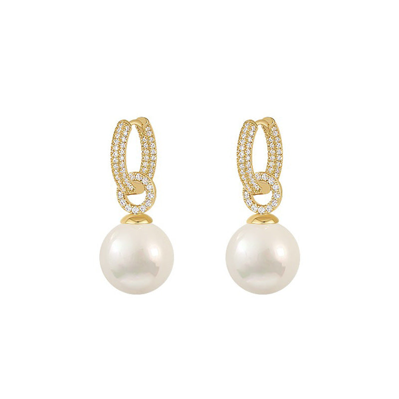 Gorgeous Gold & Pearl Drop Earrings YongxiJewelry 5