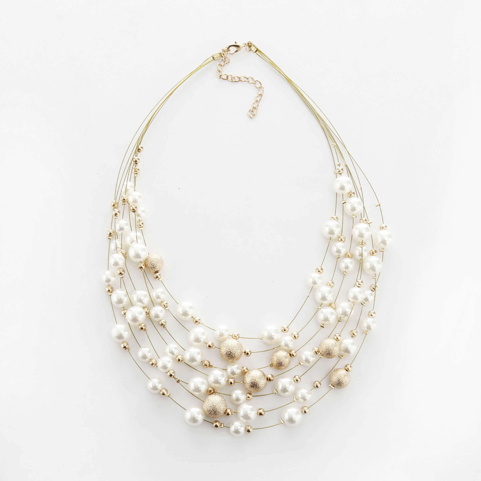 Layered Pearl and Gold Necklace YongxiJewelry  7