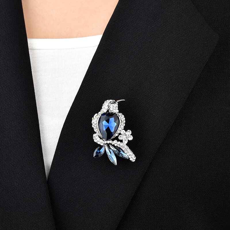 Luminous Blue Bird Zircon Rhinestone  Brooch, Fashion Accessory, Jewelry For Women YongxiJewelry 6