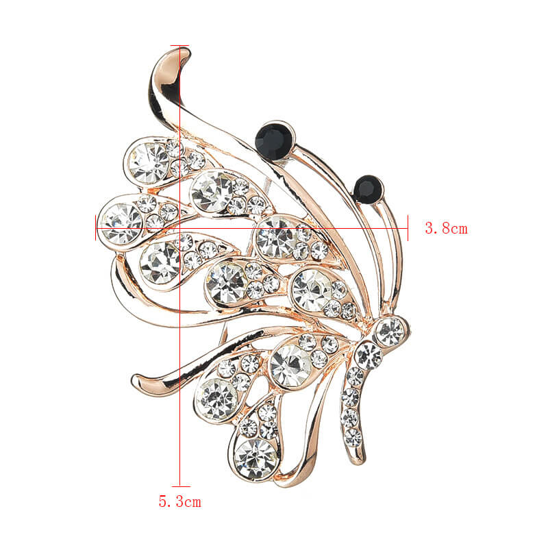 Butterfly  Crystal Diamond Brooch YongxiJewelry 5