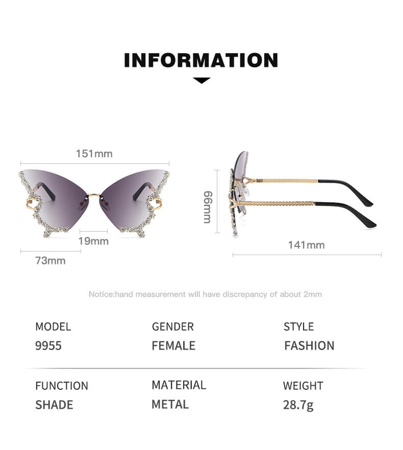 Luminous Butterfly Sunglasses，Fashion Eyewear, Unique Sunglasses - YongxiJewelry