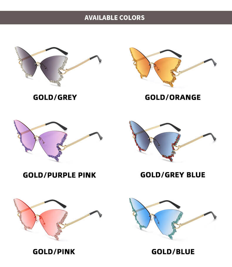 Luminous Butterfly Sunglasses，Fashion Eyewear, Unique Sunglasses - YongxiJewelry