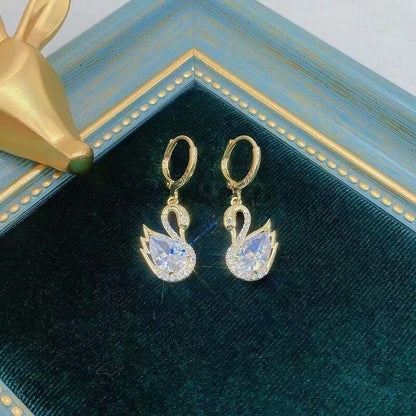 Lustrous Swan Rhinestones Earrings YongxiJewelry 3