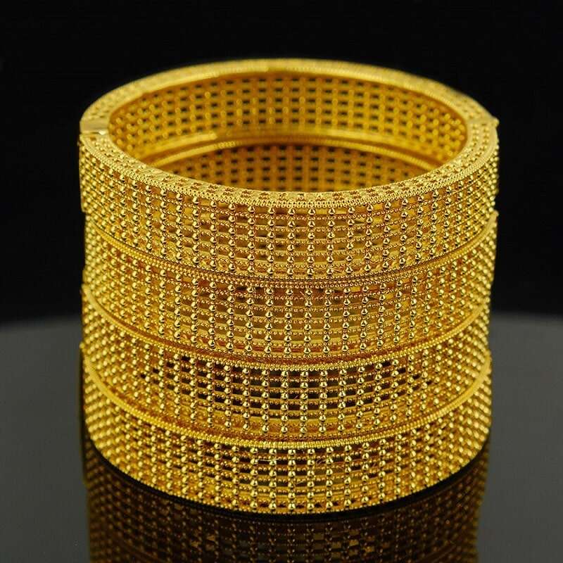 Luxury Gold Textured Bracelet YongxiJewelry 02