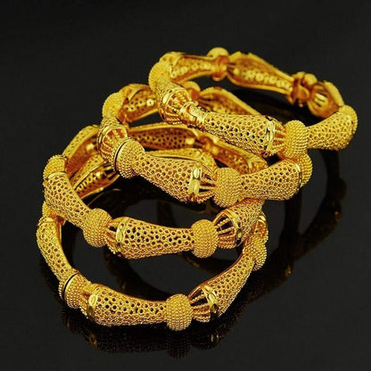 Luxury Gold Textured Bracelet YongxiJewelry 10