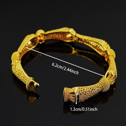 Luxury Gold Textured Bracelet YongxiJewelry 11