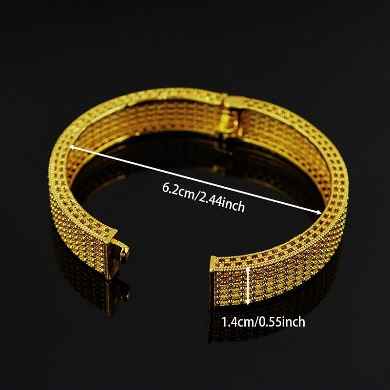 Luxury Gold Textured Bracelet YongxiJewelry 12