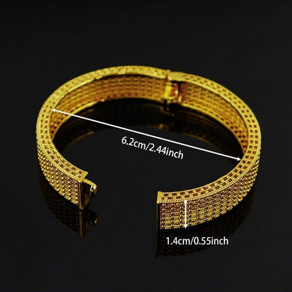 Luxury Gold Textured Bracelet YongxiJewelry 12