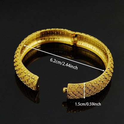 Luxury Gold Textured Bracelet YongxiJewelry 14