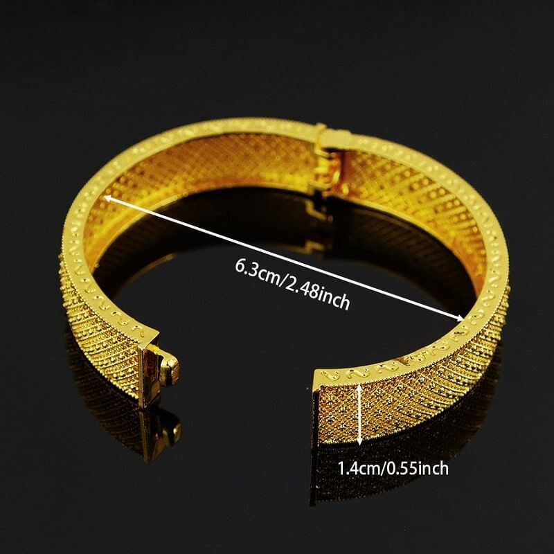 Luxury Gold Textured Bracelet YongxiJewelry 15