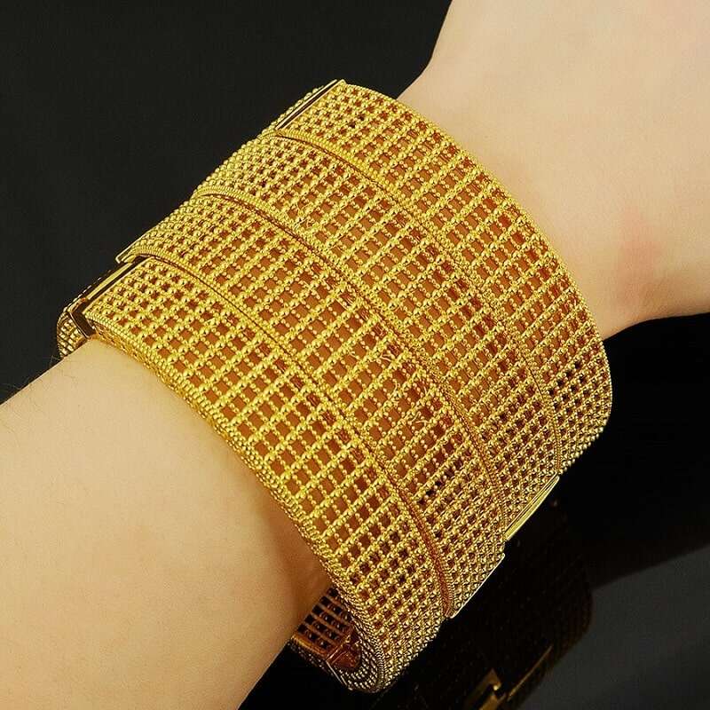 Luxury Gold Textured Bracelet YongxiJewelry 6