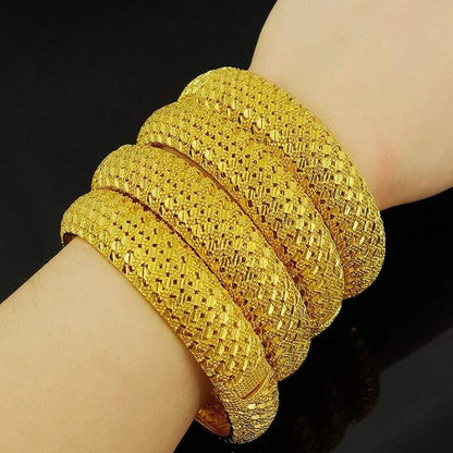 Luxury Gold Textured Bracelet YongxiJewelry 7