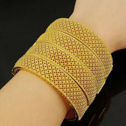 Luxury Gold Textured Bracelet YongxiJewelry 8