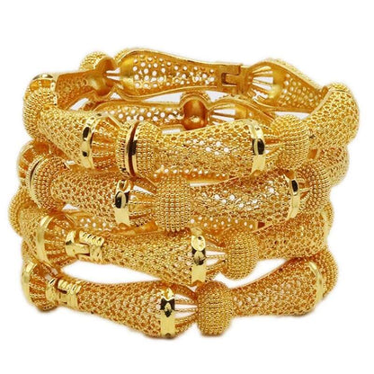 Luxury Gold Textured Bracelet YongxiJewelry 9