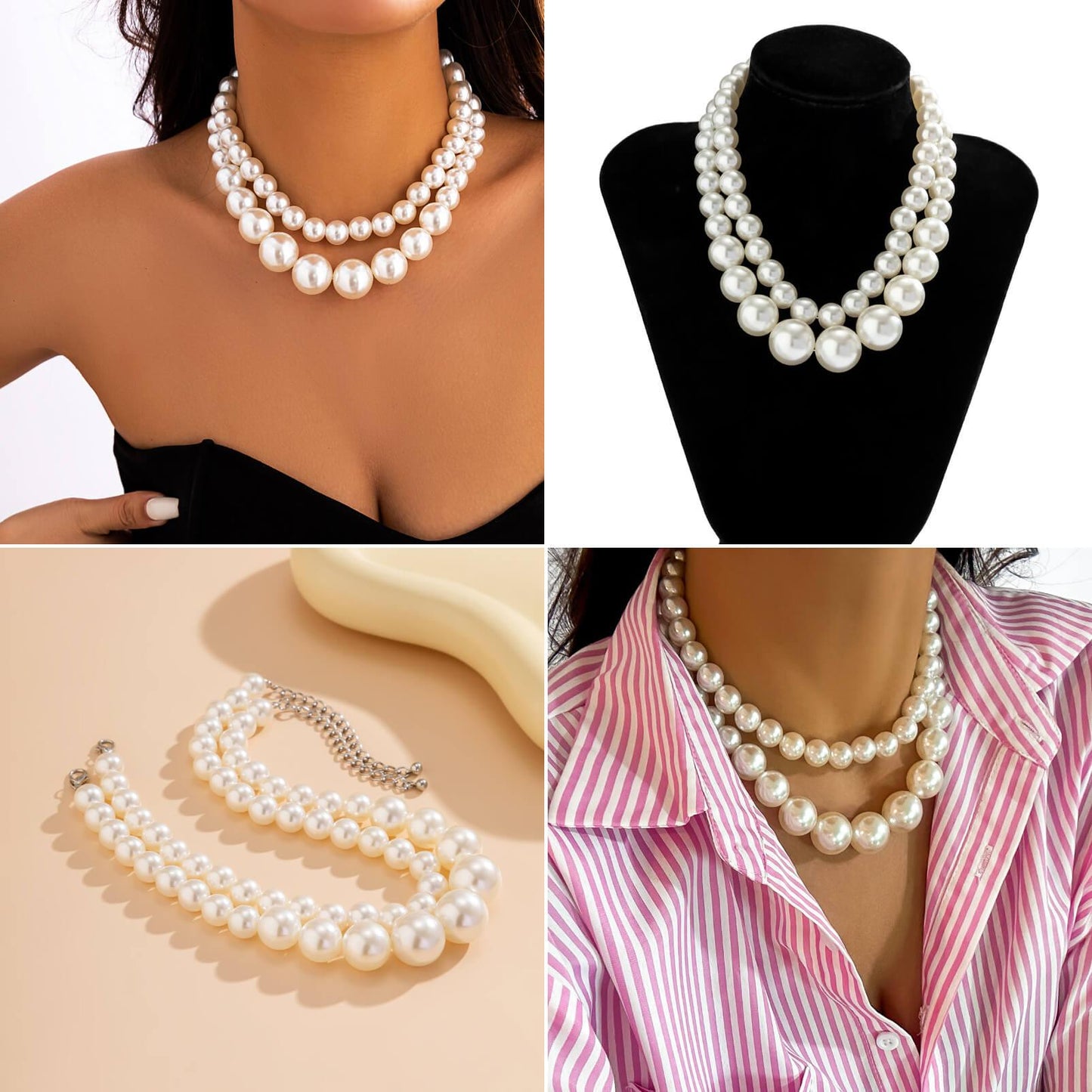 Multi-Strand Pearl Necklace YongxiJewelry 1