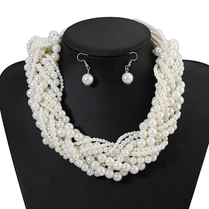 Multi-Strand Pearl Necklace Set YongxiJewelry 1