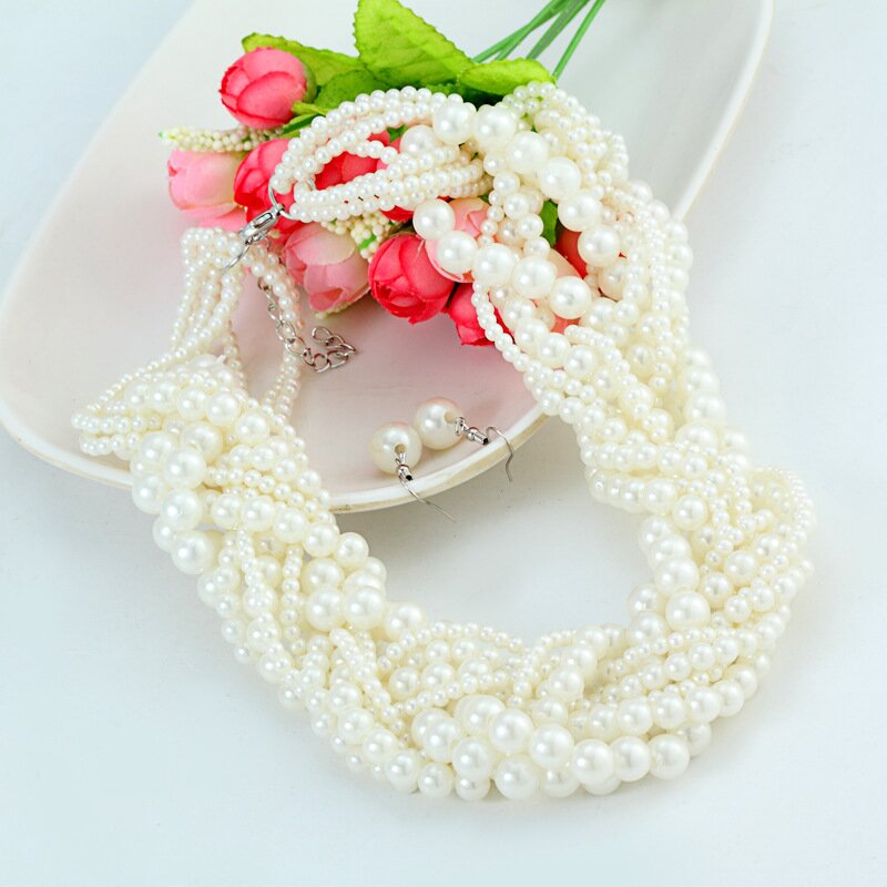 Multi-Strand Pearl Necklace Set YongxiJewelry 2