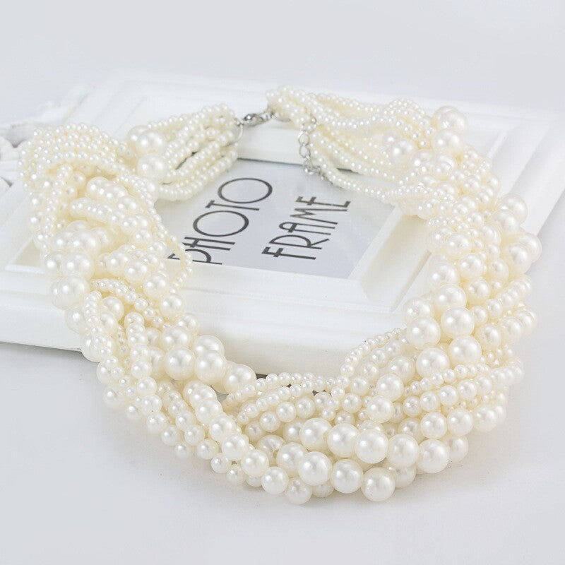 Multi-Strand Pearl Necklace Set YongxiJewelry 4