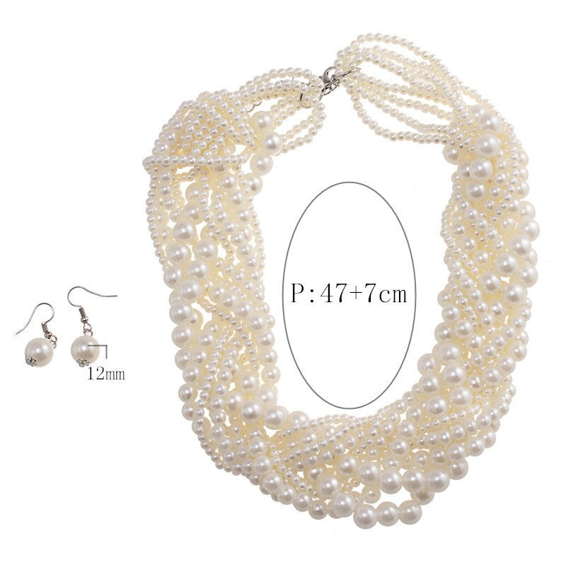 Multi-Strand Pearl Necklace Set YongxiJewelry 5