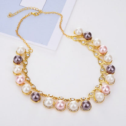 Multicolored Pearl Earring  Necklace Set YongxiJewelry 3